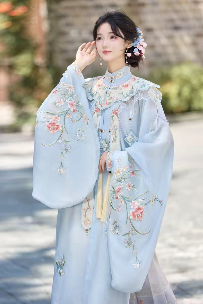 Blooming Spring Embroidered Hanfu Set