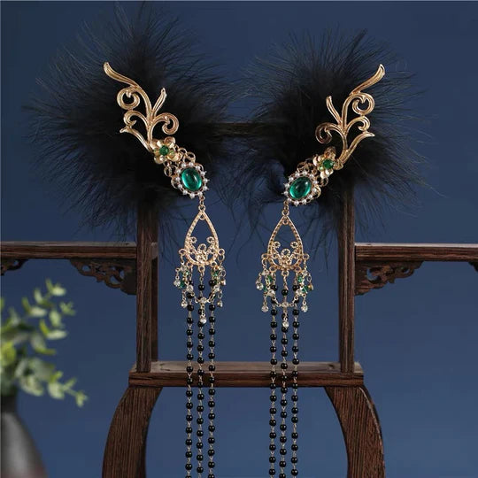 Add a touch of sophistication to your hairstyle with the stylish and fancy Hanfu Hair Clip. This elegant accessory is designed to elevate your Hanfu ensemble, featuring intricate details and a sleek design. With its versatility and timeless charm, the Elegant Hanfu Hair Clip is the perfect addition to complete your look and make a statement of refined elegance.