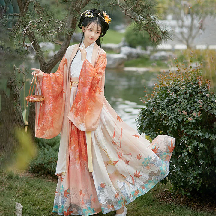 Step into the allure of Summerline Jiaoling Ruqun, a captivating blend of tradition and contemporary allure inspired by the Wei Jin Dynasty. Immerse yourself in the distinctive style of cross-collared and wide-sleeved garments, echoing the iconic Jin Ru 晋襦 and Za Ju 杂裾 fashion trends. Explore and express your unique style with the enchanting Summerline, exclusively available in our Wei Jin Dynasty-inspired pieces at Moon Hanfu.
