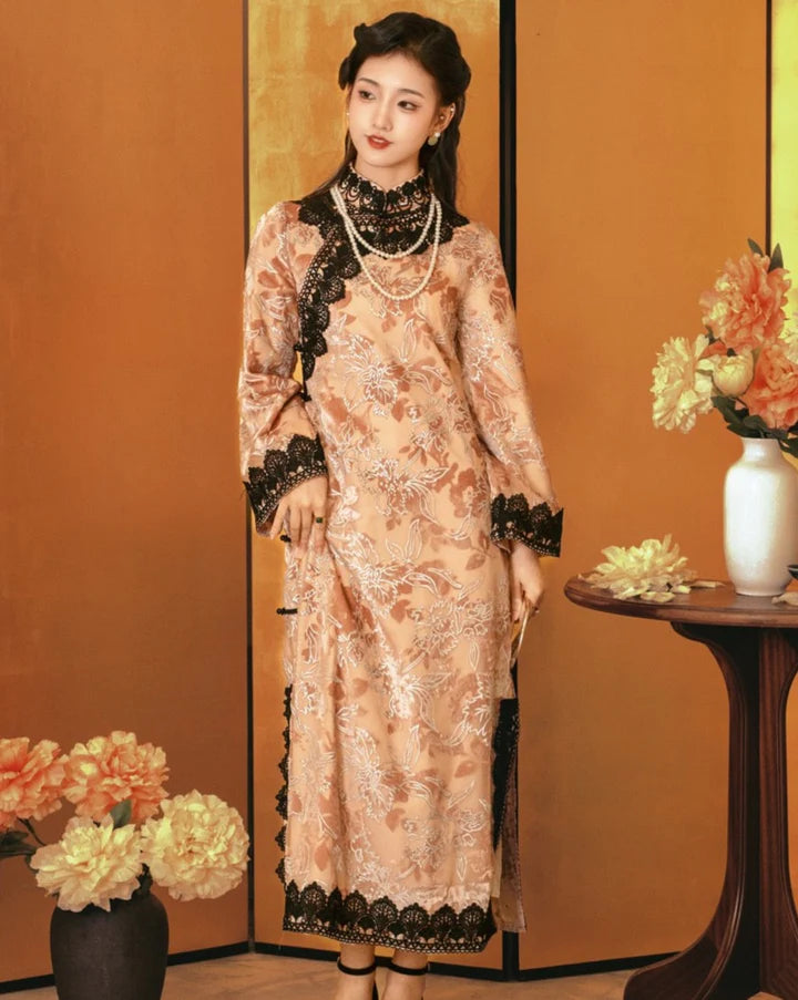 Immerse yourself in timeless elegance with the Qipao, also known as cheongsam—a Chinese dress that embodies tradition, femininity, and style. Originating in the 1920s, its iconic figure-hugging silhouette, high collar, and long sleeves have become emblematic.