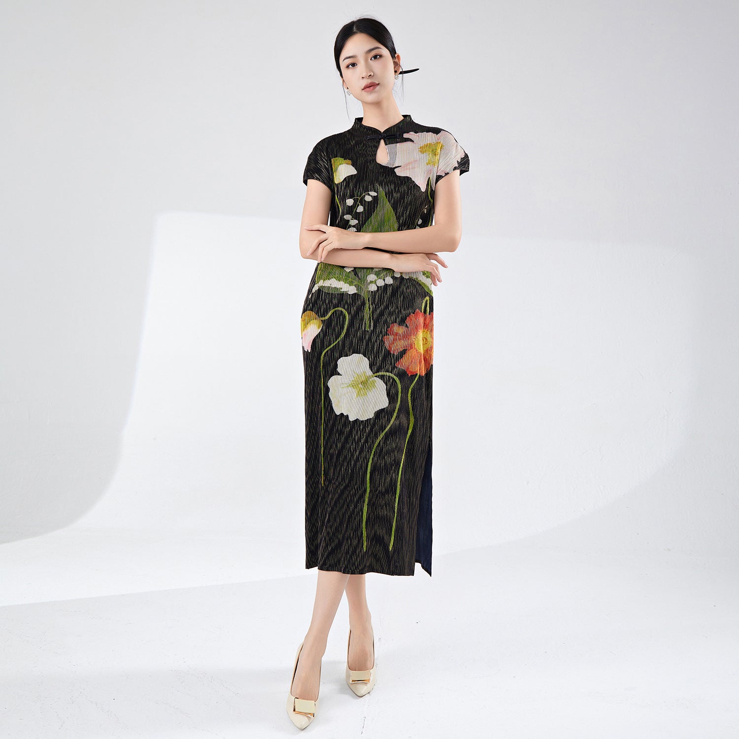 pleating process loose-fitting qipao