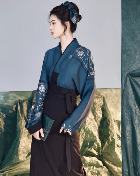 Azure Essence Modern Hanfu Ensemble - Traditional Elegance Revived. Immerse yourself in the captivating allure of Azure, a harmonious blend of modern style and timeless tradition. Elevate your wardrobe with the rich cultural heritage embodied in our Modern Hanfu collection.