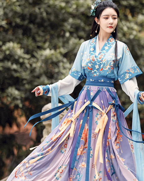 Immerse yourself in the cultural fusion with the Bella Qiyao Ruqun from Moon Hanfu&