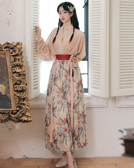 Ethereal Elise Modern Hanfu Ensemble - Timeless Elegance Revived. Embark on a journey of ethereal beauty with Elise, a modern expression of timeless grace. Illuminate your wardrobe with the captivating essence of our Modern Hanfu collection, merging the past with the present in a celebration of enduring beauty.