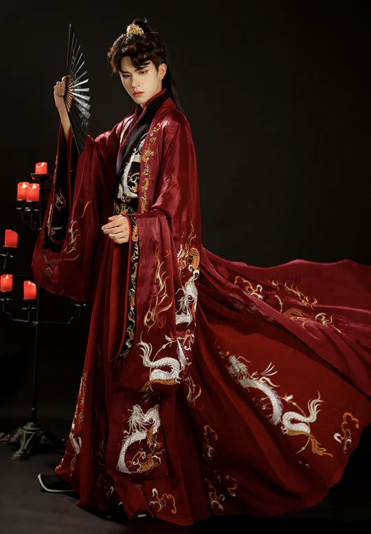 Elevate your wedding day with the Imperial Legacy Groom Outfit—an exquisite blend of tradition and sophistication. Embrace the regal charm of this attire inspired by the Six Dynasties, exuding timeless elegance and cultural richness. Make a statement that transcends eras with the Imperial Legacy Groom Outfit, exclusively at Moon Hanfu