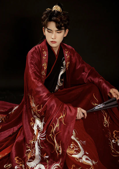 Elevate your wedding day with the Imperial Legacy Groom Outfit—an exquisite blend of tradition and sophistication. Embrace the regal charm of this attire inspired by the Six Dynasties, exuding timeless elegance and cultural richness. Make a statement that transcends eras with the Imperial Legacy Groom Outfit, exclusively at Moon Hanfu