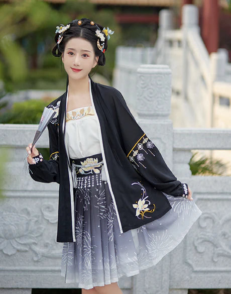 Scylla Modern Hanfu Ensemble - Timeless Elegance Revived. Immerse yourself in the captivating allure of Scylla, a harmonious blend of modern style and ancient charm. Illuminate your wardrobe with the revived elegance of our Modern Hanfu collection, capturing the essence of tradition with a contemporary touch.