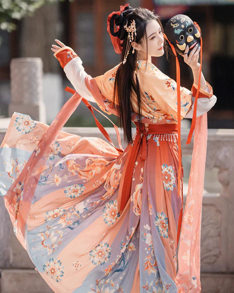 Immerse yourself in the cultural fusion with the Bella Qiyao Ruqun from Moon Hanfu&