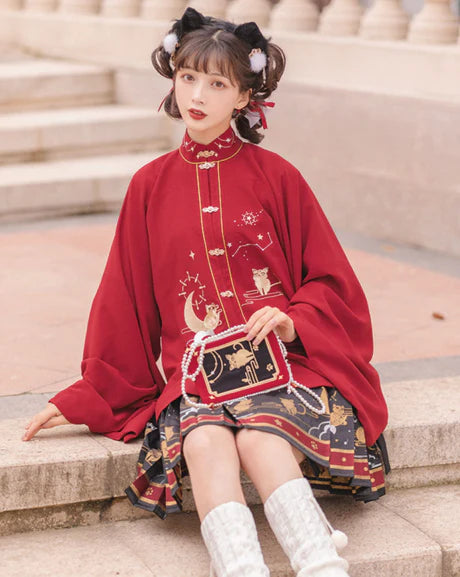 Luminescent Loise Modern Hanfu Ensemble - Timeless Elegance Revived. Illuminate your style with Loise, a radiant fusion of modern sophistication and ancient charm. Immerse yourself in the revived elegance of our Modern Hanfu collection, capturing the essence of tradition with a contemporary touch.