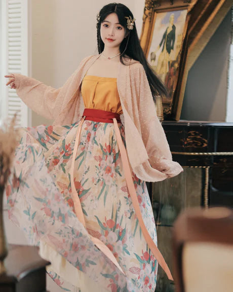 Ethereal Elise Modern Hanfu Ensemble - Timeless Elegance Revived. Embark on a journey of ethereal beauty with Elise, a modern expression of timeless grace. Illuminate your wardrobe with the captivating essence of our Modern Hanfu collection, merging the past with the present in a celebration of enduring beauty.