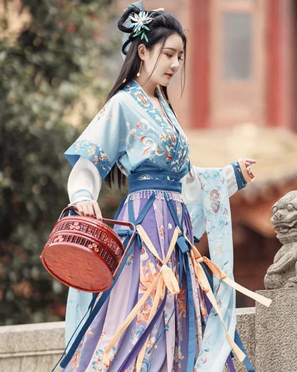 Immerse yourself in the cultural fusion with the Bella Qiyao Ruqun from Moon Hanfu&