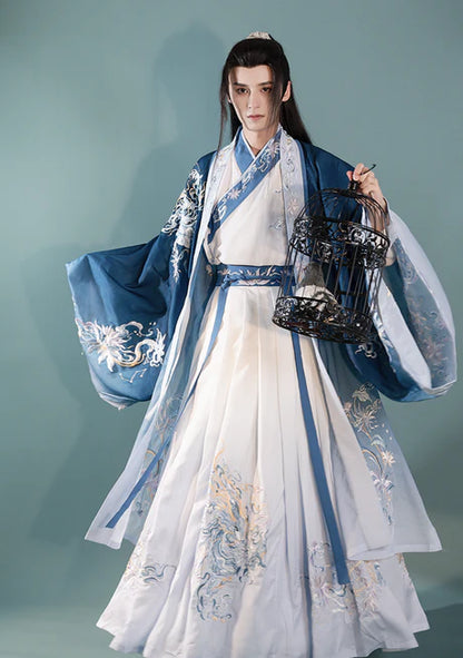 Embark on a cosmic journey with the Celestial Space Jiaoling Ruqun, a stellar addition to Moon Hanfu&