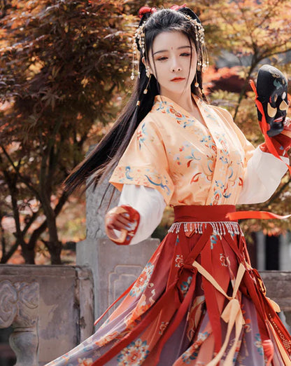 Immerse yourself in the cultural fusion with the Bella Qiyao Ruqun from Moon Hanfu&