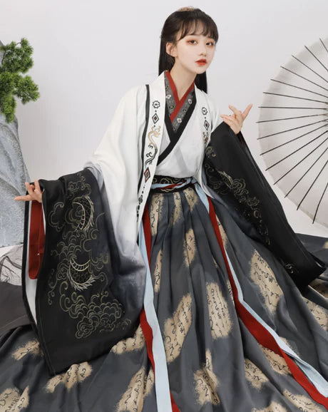 Step into elegance with the Elegant Lucy Jiaoling Ruqun, a sophisticated addition to Moon Hanfu&