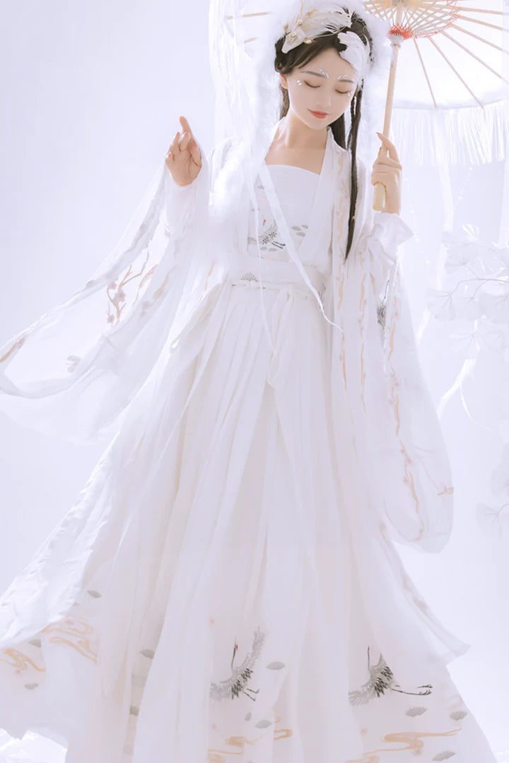 Experience the charm of the Tang Dynasty with our Qixiong Ruqun ensemble inspired by Yang Guifei, embodying a unique chapter in feminine ideals. Step into timeless elegance with this regal &quot;Da Xiu Shan&quot; coat, capturing historical trends with a contemporary twist.