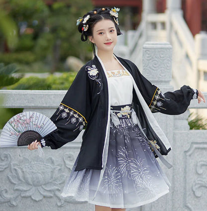 Scylla Modern Hanfu Ensemble - Timeless Elegance Revived. Immerse yourself in the captivating allure of Scylla, a harmonious blend of modern style and ancient charm. Illuminate your wardrobe with the revived elegance of our Modern Hanfu collection, capturing the essence of tradition with a contemporary touch.