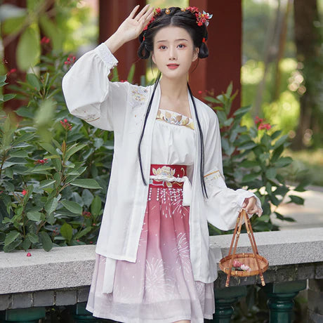 Scylla Modern Hanfu Ensemble - Timeless Elegance Revived. Immerse yourself in the captivating allure of Scylla, a harmonious blend of modern style and ancient charm. Illuminate your wardrobe with the revived elegance of our Modern Hanfu collection, capturing the essence of tradition with a contemporary touch.