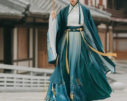 Step into elegance with the Elegant Emily Jiaoling Ruqun, a sophisticated addition to Moon Hanfu&