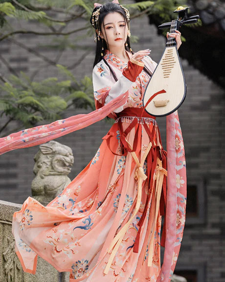 Immerse yourself in the cultural fusion with the Bella Qiyao Ruqun from Moon Hanfu&