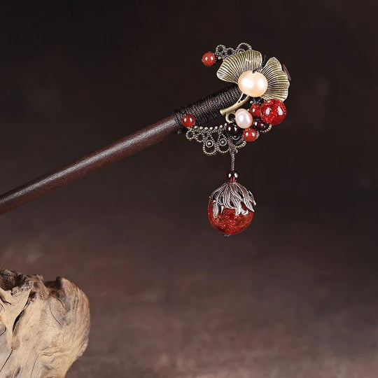 Cherry Chinese Hairpins - Add charm and elegance to your hairstyle with these delightful hairpins. Inspired by cherry blossoms, they exude grace and natural beauty. Perfect for weddings, parties, or everyday wear.