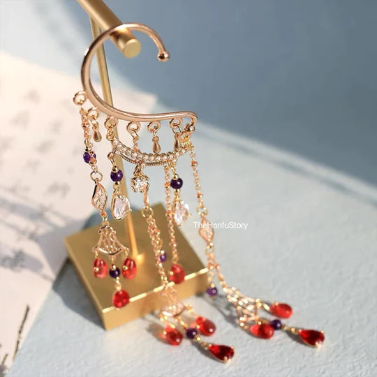 Elevate your style with the Charming Cathy Hanfu Ear Cuffs from Moon Hanfu&