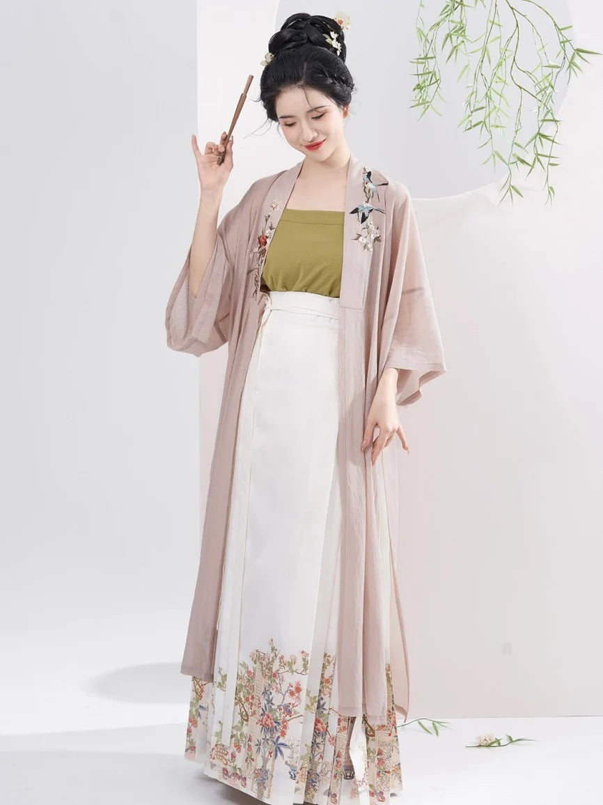 Experience the epitome of style with Classic Elegance Modern Hanfu—a seamless blend of tradition and contemporary allure. Elevate your wardrobe with this captivating ensemble, embodying the timeless beauty of ancient Chinese fashion. Classic Elegance invites you to rediscover grace and cultural richness, seamlessly blending tradition with modern sophistication.