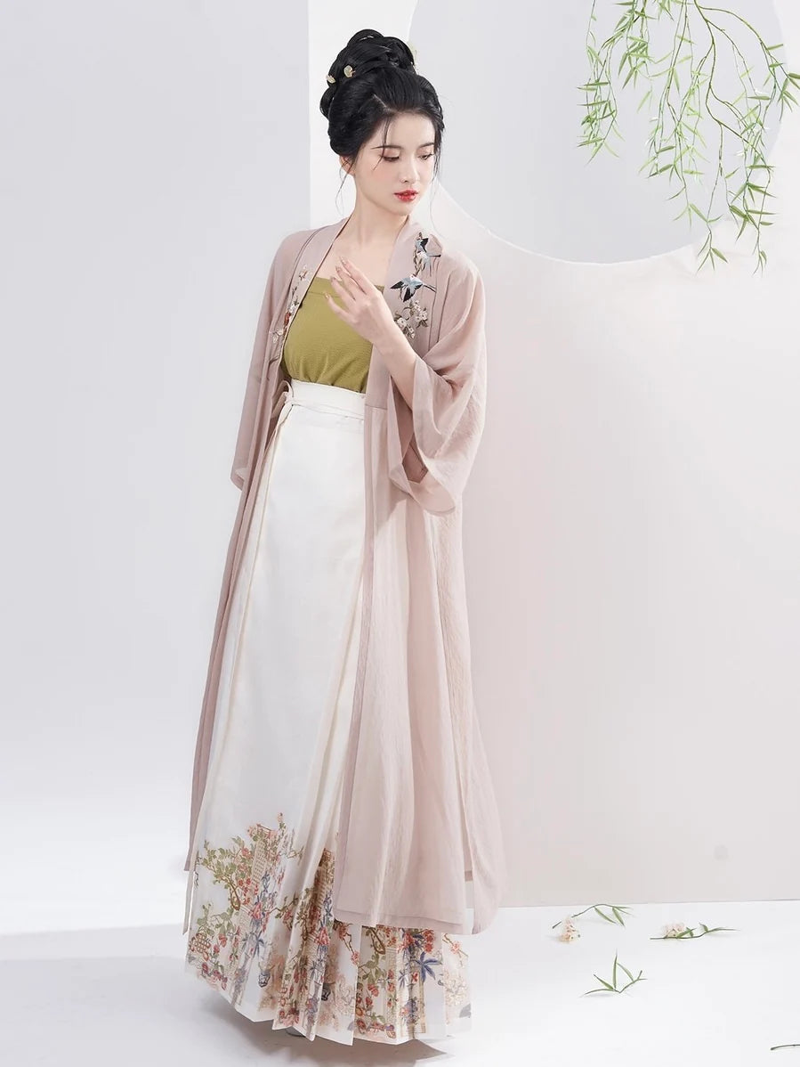 Experience the epitome of style with Classic Elegance Modern Hanfu—a seamless blend of tradition and contemporary allure. Elevate your wardrobe with this captivating ensemble, embodying the timeless beauty of ancient Chinese fashion. Classic Elegance invites you to rediscover grace and cultural richness, seamlessly blending tradition with modern sophistication.