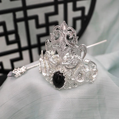 Prince Hanfu Crown - Embrace the regal splendor with the Prince Hanfu Crown. Its majestic design and opulent details exude authority and elegance, making you feel like a distinguished prince. Perfect for formal events and adding a touch of nobility to your Hanfu ensemble.