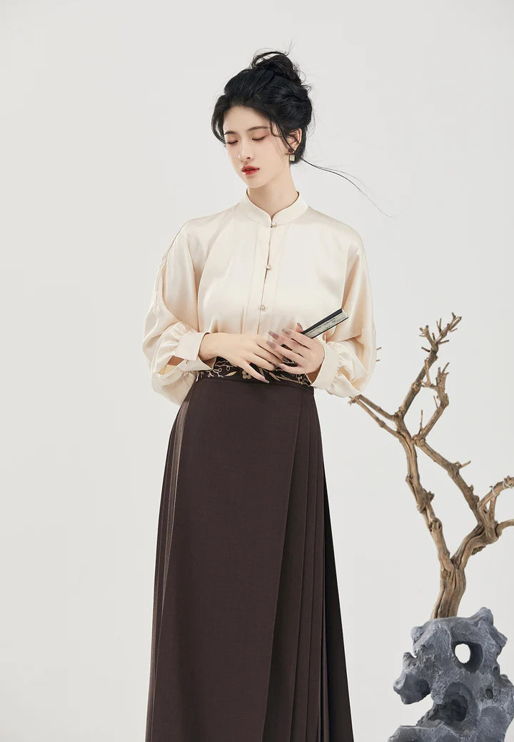 Discover contemporary elegance with our Modern Hanfu, Ara—an exquisite fusion of tradition and trend. Embrace the allure of cultural chic as Ara captures the essence of modern style within the rich tapestry of traditional Hanfu. Elevate your fashion with this sophisticated ensemble, seamlessly bridging the past and present for a uniquely captivating look