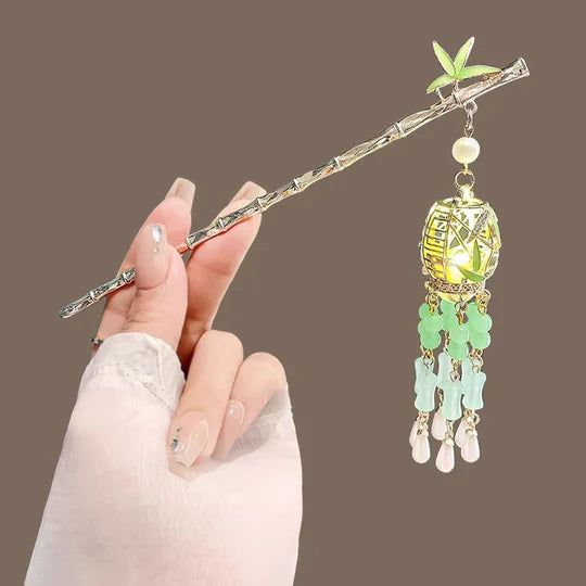 Lantern Hanfu Hairpin - Illuminate your hairstyle with the charm and warmth of a traditional lantern, captured in this exquisite Hanfu hairpin.