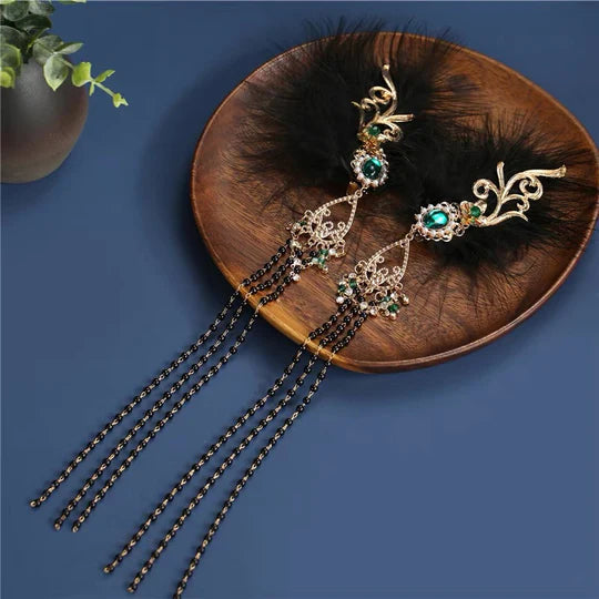  Add a touch of sophistication to your hairstyle with the stylish and fancy Hanfu Hair Clip. This elegant accessory is designed to elevate your Hanfu ensemble, featuring intricate details and a sleek design. With its versatility and timeless charm, the Elegant Hanfu Hair Clip is the perfect addition to complete your look and make a statement of refined elegance.