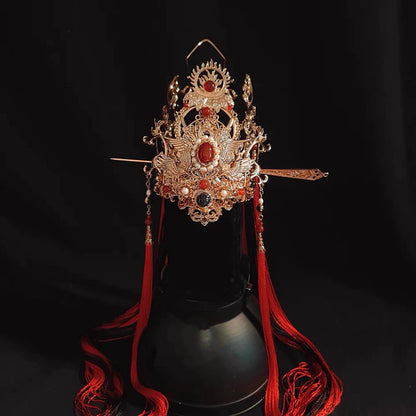 Adorn your elegance with the Imperial Blossom Hanfu Chinese Crown from Moon Hanfu&