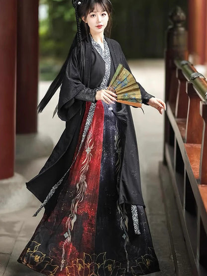 Embark on a celestial journey with the Celestial Moonline Jiaoling Ruqun, an enchanting addition to Moon Hanfu&