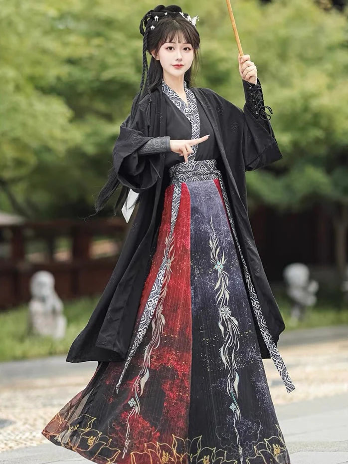 Embark on a celestial journey with the Celestial Moonline Jiaoling Ruqun, an enchanting addition to Moon Hanfu&