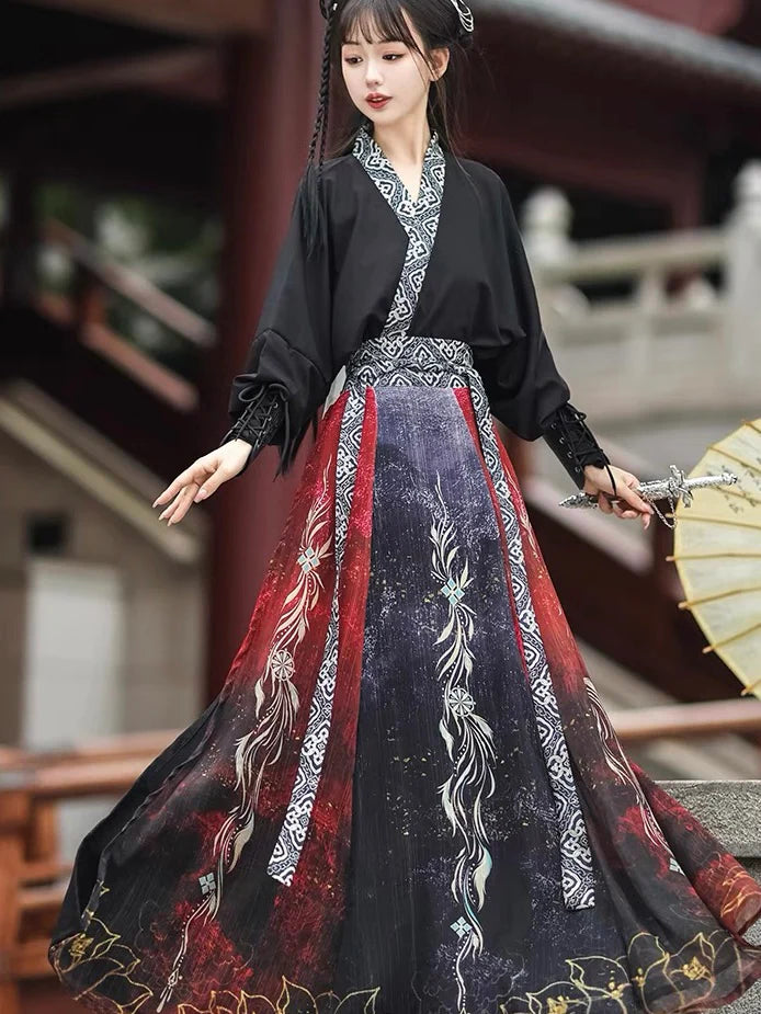 Embark on a celestial journey with the Celestial Moonline Jiaoling Ruqun, an enchanting addition to Moon Hanfu&