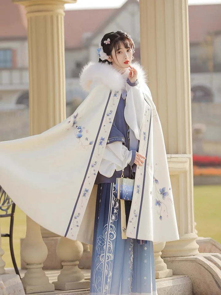 Immerse yourself in the enchantment of Ellarina Hanfu Capes, seamlessly fusing traditional Chinese allure with modern elegance. Explore our carefully curated collection at Moon Hanfu for a captivating and timeless wardrobe addition.