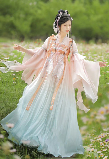 Step into enchantment with the Qixiong Ruqun, beautifully embodied in the Enchanted Fairy ensemble. Immerse yourself in the captivating blend of tradition and contemporary charm, embracing a fairy-like allure that adds a touch of magic and elegance to your wardrobe.