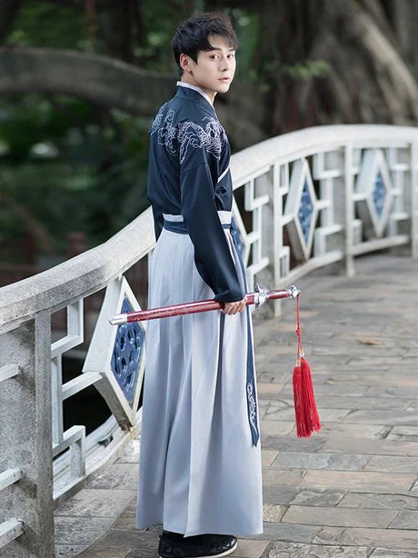 Embrace sleek style with the Sleek Sharp Jiaoling Ruqun, a contemporary addition to Moon Hanfu&