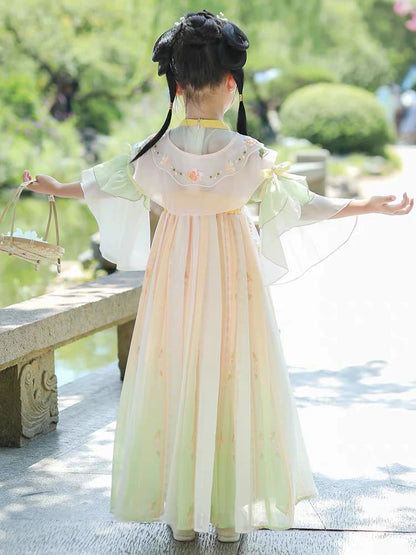 Step into blooming elegance with Blooming Tulips Kids Hanfu – a collection that transcends clothing to foster cultural connection, imaginative play, and creative expression for your little ones.