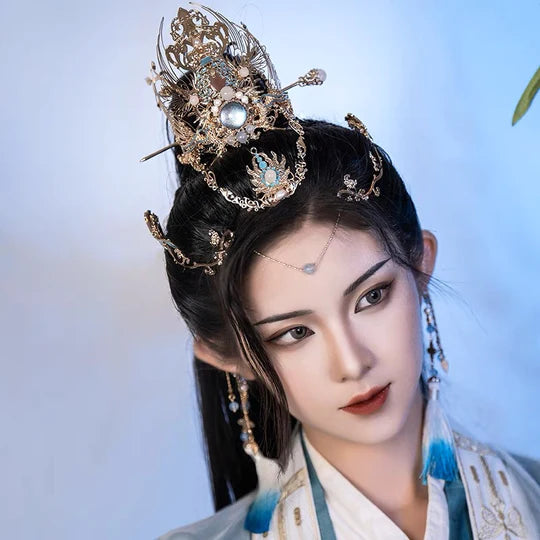 Adorn yourself with the Exquisite Alisha Hanfu Headdress from Moon Hanfu&