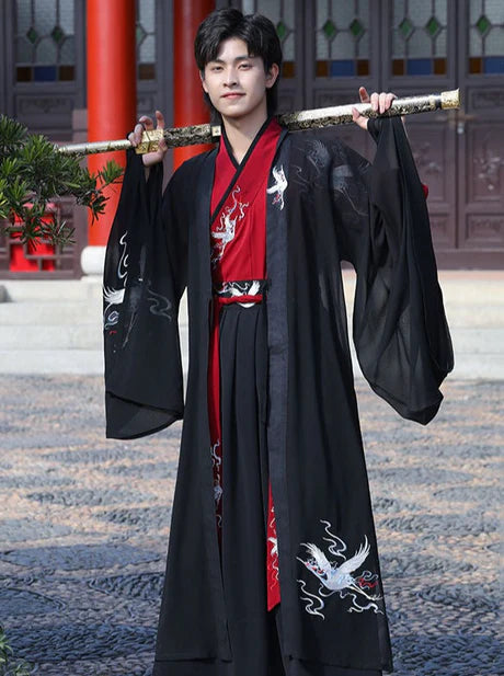 Soar to new heights with the Majestic Crane Jiaoling Ruqun, an enchanting addition to Moon Hanfu&