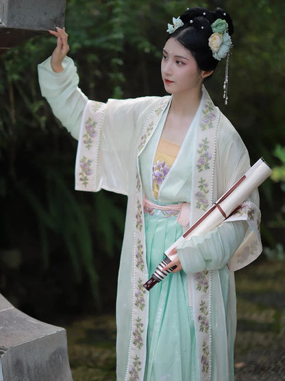 Immerse yourself in the tranquil elegance of our Qiyao Ruqun ensemble, Pure Serenity. Experience the harmonious blend of tradition and contemporary allure, stepping into a world of pure beauty and cultural refinement.