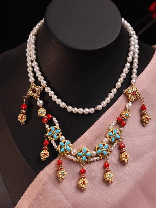 Sofia Hanfu Necklace - Embrace the elegance of Hanfu fashion with the exquisite Sofia necklace, a perfect accessory to complement your traditional Chinese-inspired ensemble.