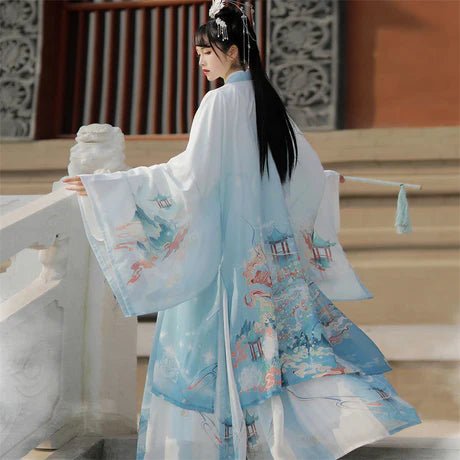 Step into elegance with the Exquisite Alixia Jiaoling Ruqun, a sophisticated addition to Moon Hanfu&