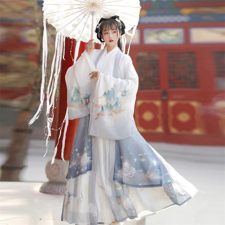 Step into elegance with the Exquisite Alixia Jiaoling Ruqun, a sophisticated addition to Moon Hanfu&