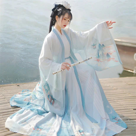 Step into elegance with the Exquisite Alixia Jiaoling Ruqun, a sophisticated addition to Moon Hanfu&