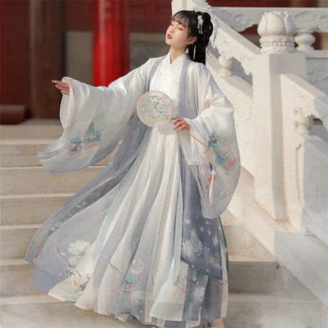 Step into elegance with the Exquisite Alixia Jiaoling Ruqun, a sophisticated addition to Moon Hanfu&