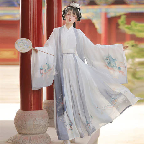 Step into elegance with the Exquisite Alixia Jiaoling Ruqun, a sophisticated addition to Moon Hanfu&