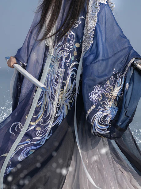 Channel the spirit of the sea with the Maritime Warrior Jiaoling Ruqun, an adventurous addition to Moon Hanfu&