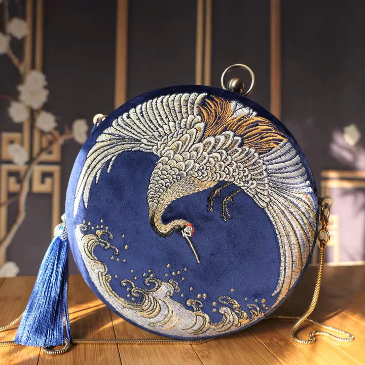 Elevate your style with the Graceful Crane Embroidered Crossbody Bag. Explore our curated collection at Moon Accessories for a stylish and culturally rich accessory, showcasing intricate crane embroidery in a modern and functional design.